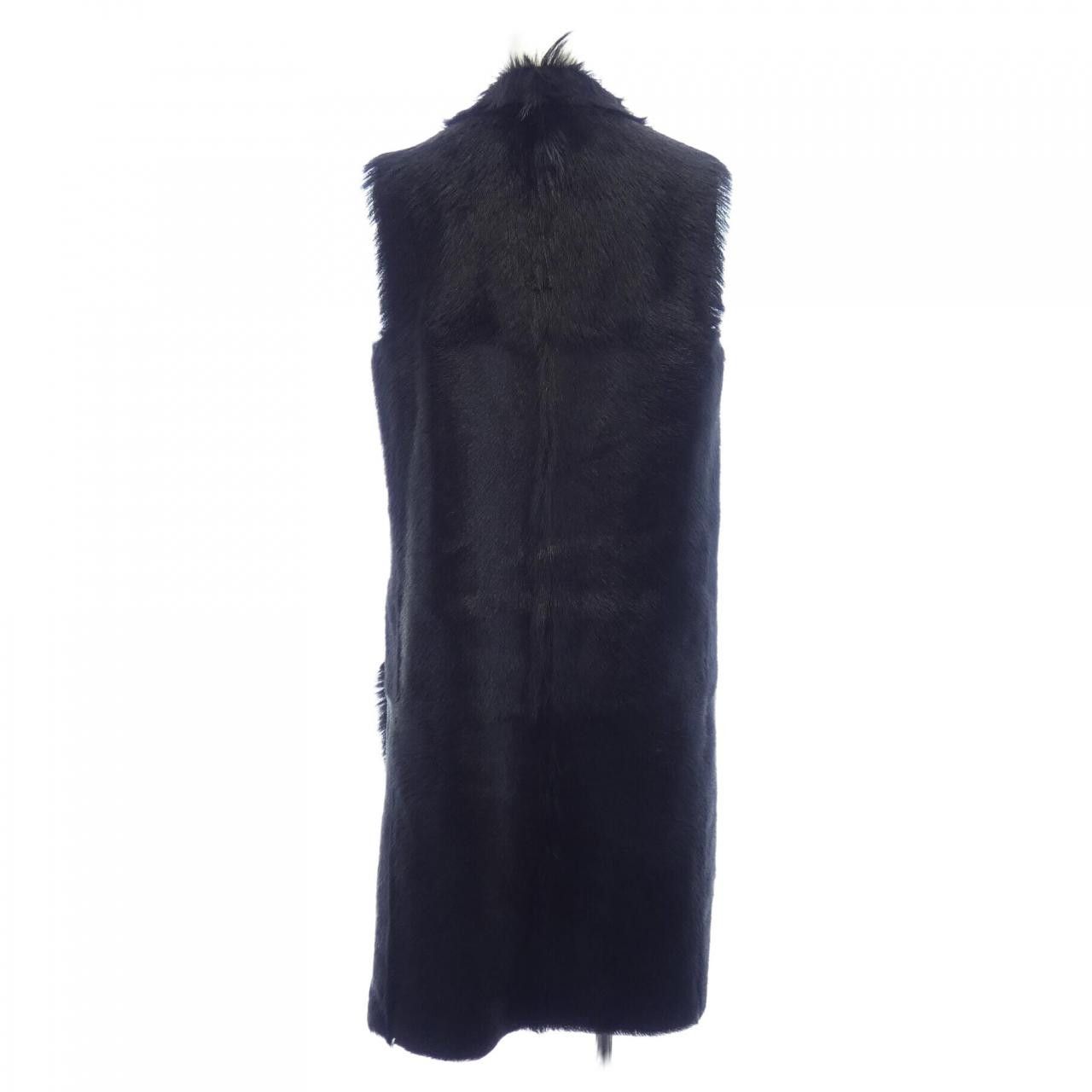 Hermes Hermes Hermes Long Vest Goat Fur Long Vest Natural Material Tops DUTY FREE for USA Size ONE SIZE - 2 Thumbnail
