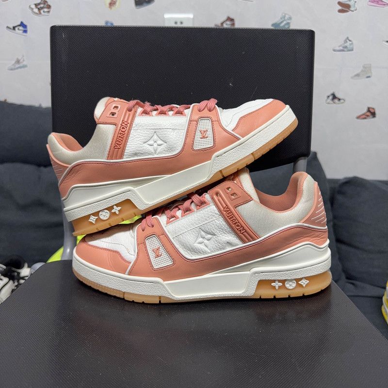 Louis Vuitton Louis Vuitton Trainer Low Top Sneakers in Peach 0079 Size US 8.5 / EU 41-42 - 6 Thumbnail