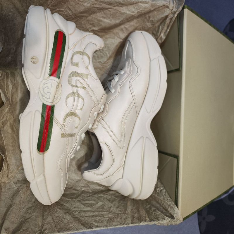 Gucci Gucci Rhyton Logo Low-Top Dad Sneakers 0079 Size US 8 / EU 41 - 8 Thumbnail