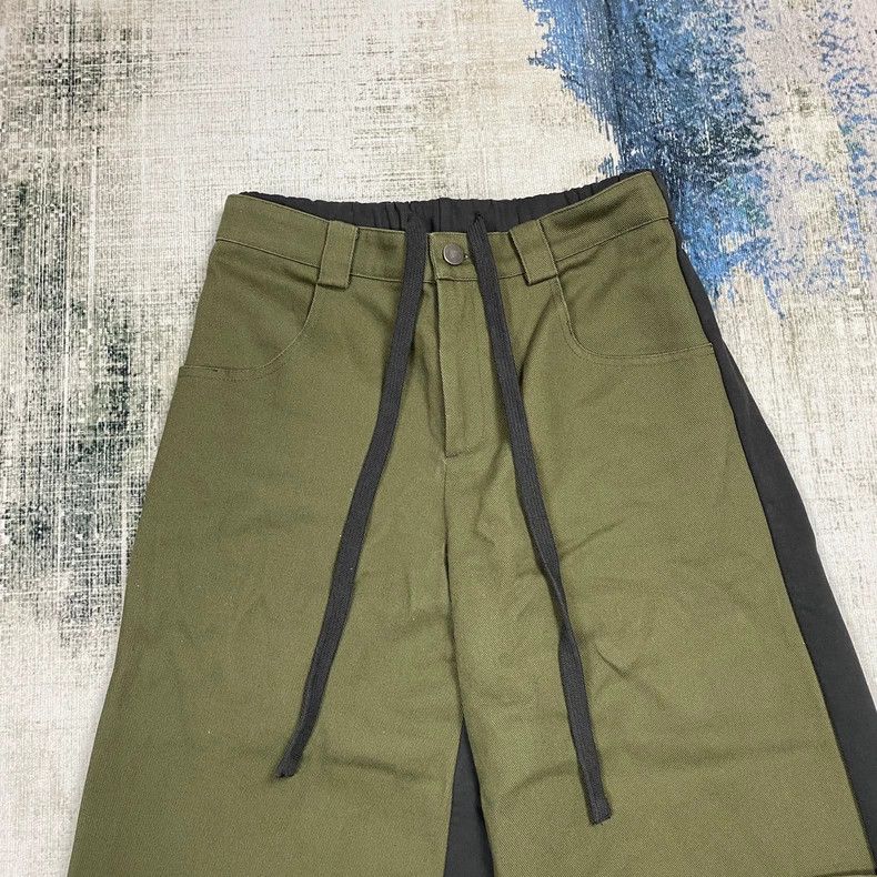 Japanese Brand Soi Reset Women's Green Patchwork Casual Pants-yf Size 26" / US 2 / IT 38 - 2 Thumbnail