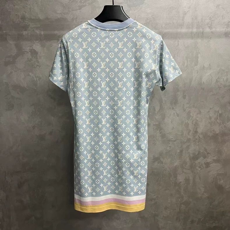 Louis Vuitton Louis Vuitton Blue Monogram Short Sleeve Dress-yf Size S / US 4 / IT 40 - 5 Thumbnail