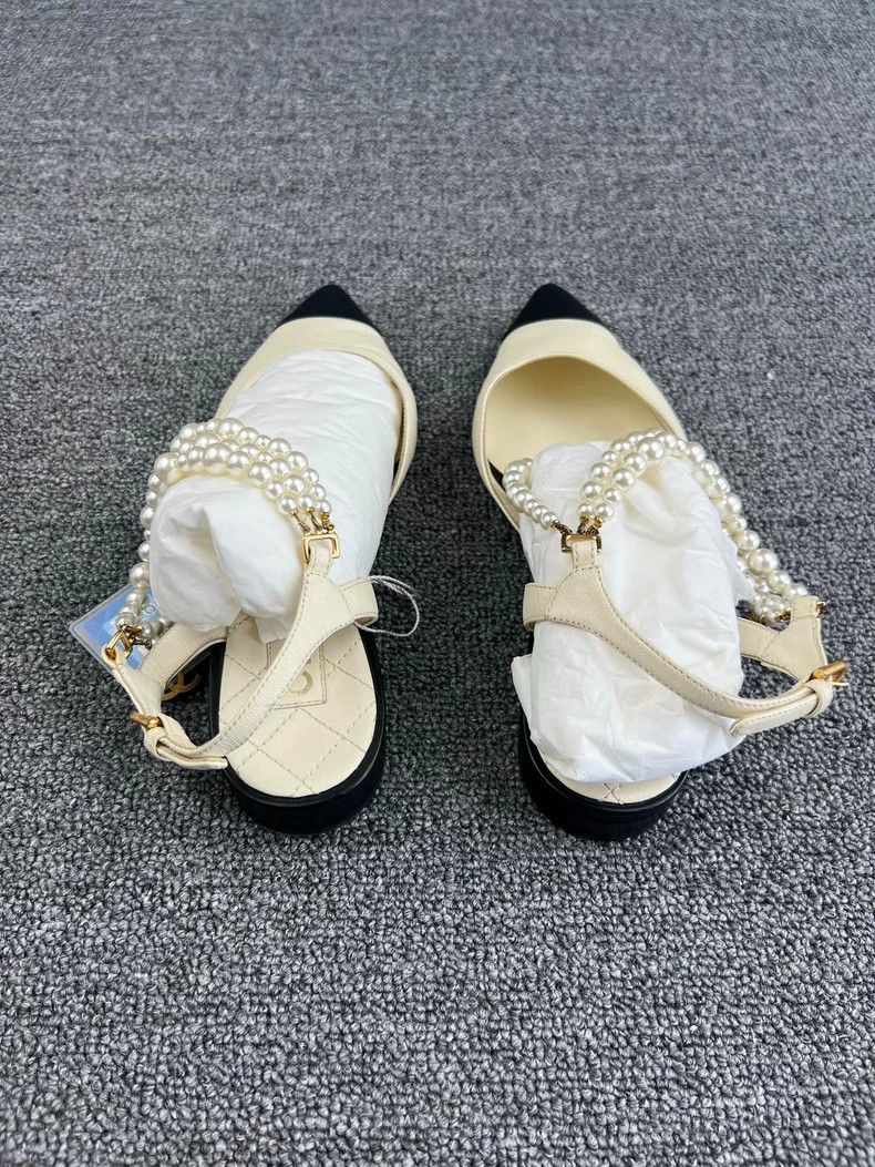 Chanel Chanel Pearl Pointed Toe Flat Sandals-yf Size US 6 / IT 36 - 4 Thumbnail
