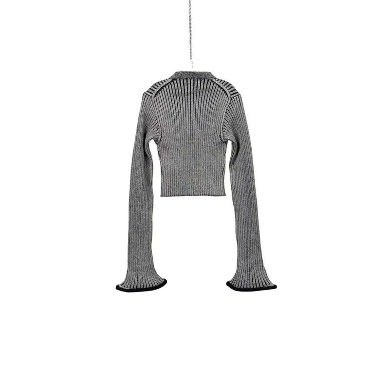 Louis Vuitton Louis Vuitton Gray Knitted Flare Sleeve Cardigan 0089 Size M / US 6-8 / IT 42-44 - 2 Thumbnail