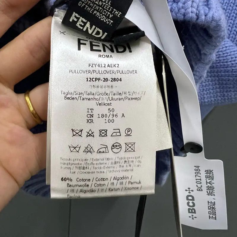 Fendi Fendi Summer Blue Wool Sleeveless Knit Top 0089 Size S / US 4 / IT 40 - 4 Thumbnail