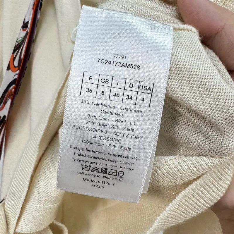 Dior Dior Cream Wool Long Sleeve Cardigan 0089 Size M / US 6-8 / IT 42-44 - 7 Thumbnail