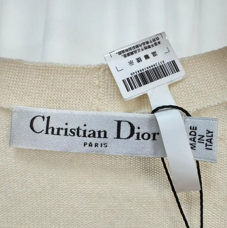 Dior Dior Cream Wool Long Sleeve Cardigan 0089 Size M / US 6-8 / IT 42-44 - 6 Thumbnail