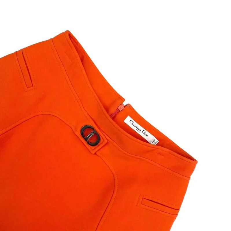 Dior Dior Orange Wool Women's Mini Skirt 0089 Size 28" / US 6 / IT 42 - 3 Thumbnail