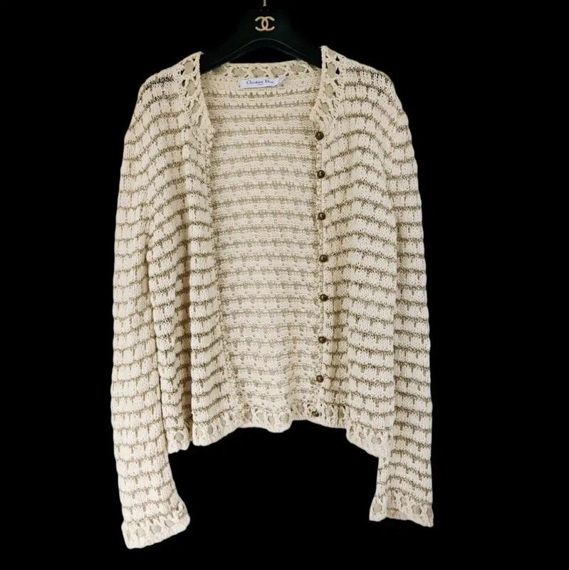 Dior Dior Gold Knit Long Sleeve Cardigan for Women 0089 Size M / US 6-8 / IT 42-44 - 10 Thumbnail