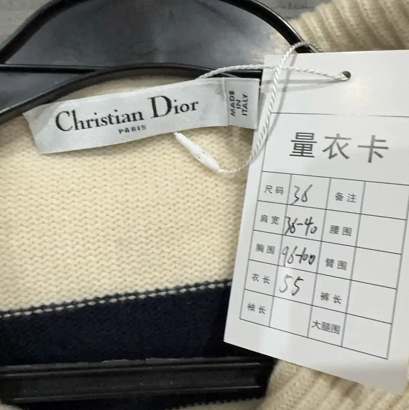 Dior Dior Knit Pullover in Cream and Navy Stripes 0089 Size S / US 4 / IT 40 - 3 Thumbnail