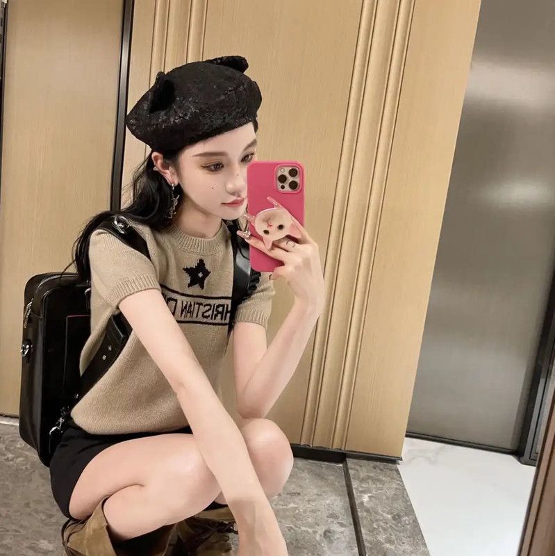 Dior Dior Khaki Short Sleeve Wool T-Shirt 0089 Size S / US 4 / IT 40 - 6 Thumbnail