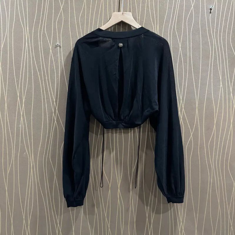 Chanel Chanel Black Silk Cropped Cardigan for Women 0089 Size XS / US 0-2 / IT 36-38 - 2 Thumbnail