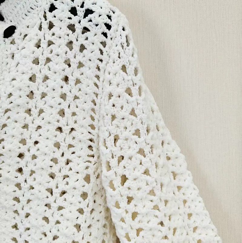 Chanel Chanel White Wool Blend Short Cardigan 0089 Size M / US 6-8 / IT 42-44 - 4 Thumbnail