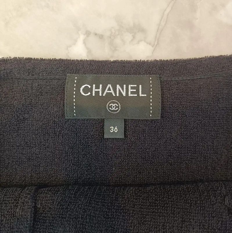 Chanel Chanel Black Cotton Summer Skirt 0089 Size 28" / US 6 / IT 42 - 3 Thumbnail