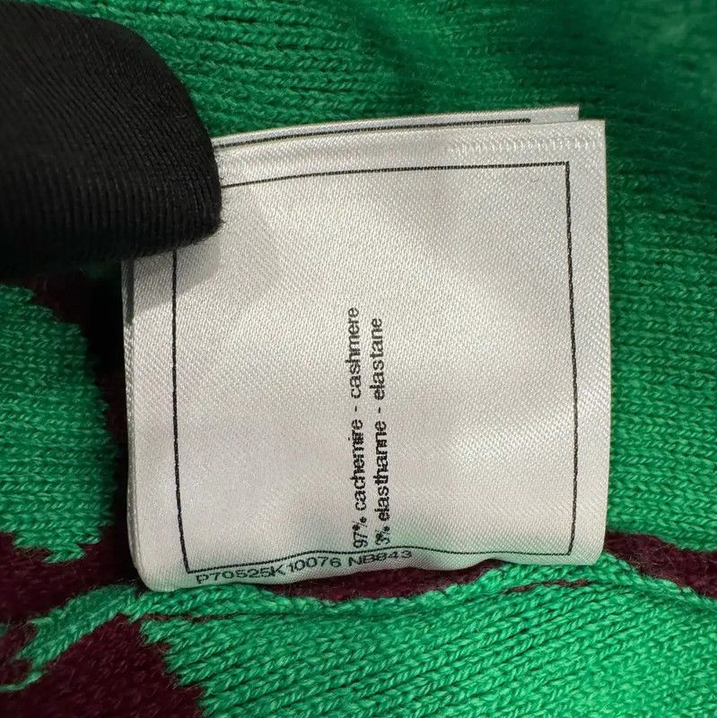 Chanel Chanel Green Logo Sweater in Burgundy 0089 Size M / US 6-8 / IT 42-44 - 8 Thumbnail