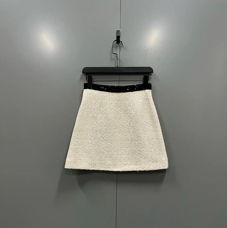 Miu Miu Miu Miu Summer Cream Cotton Mini Skirt 0089 Size 26" / US 2 / IT 38 - 2 Thumbnail