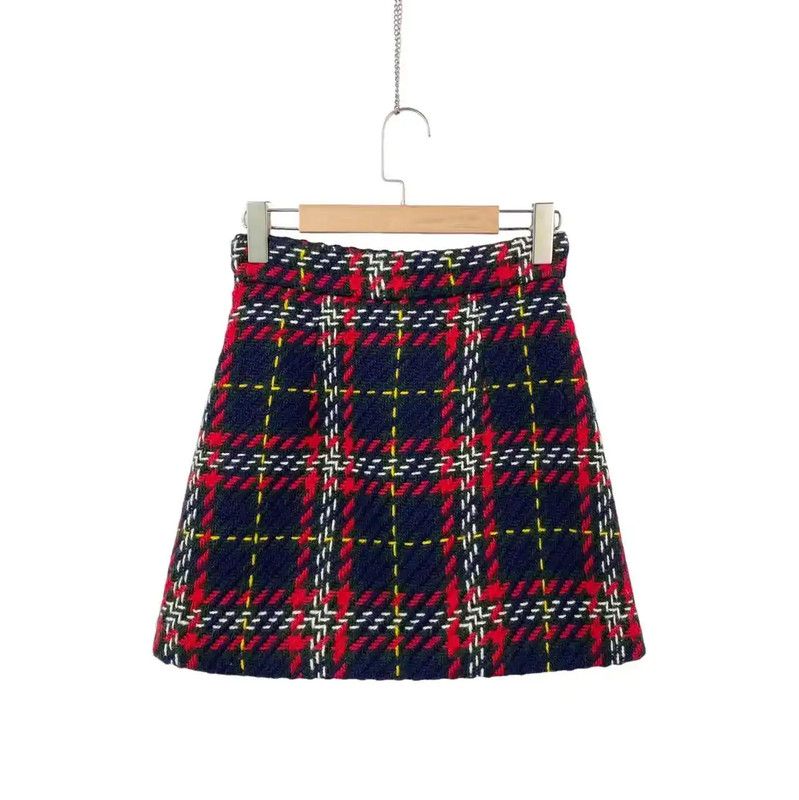 Miu Miu Miu Miu Red Wool Mini Skirt 0089 Size 30" / US 8 / IT 44 - 2 Thumbnail