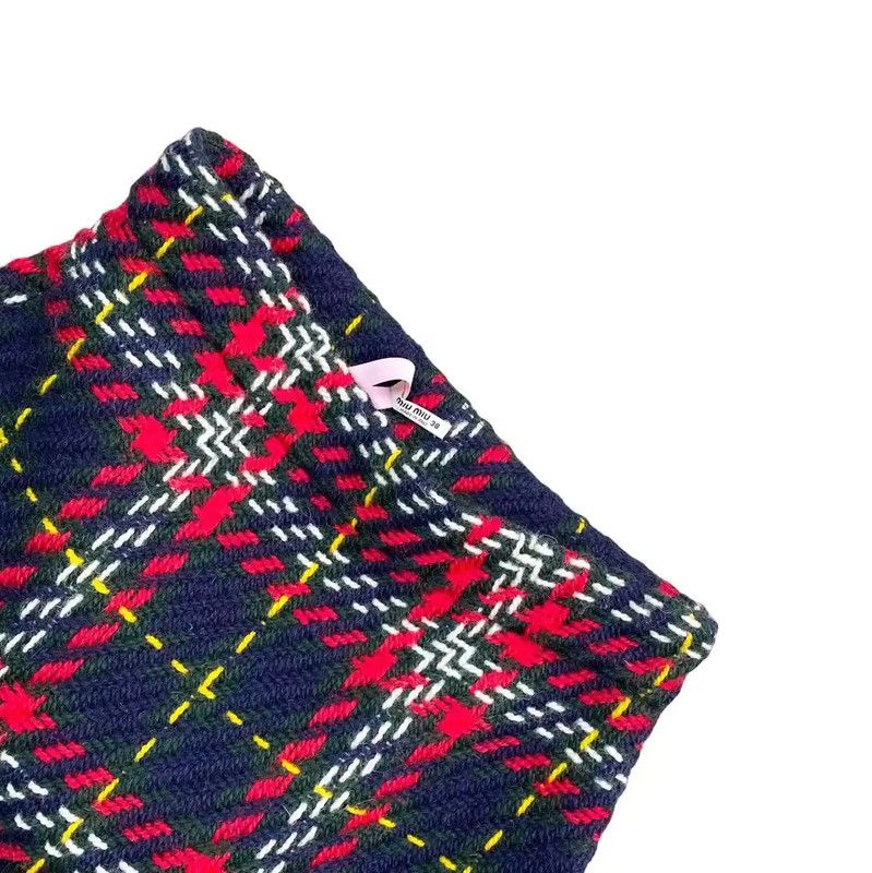Miu Miu Miu Miu Red Wool Mini Skirt 0089 Size 30" / US 8 / IT 44 - 3 Thumbnail