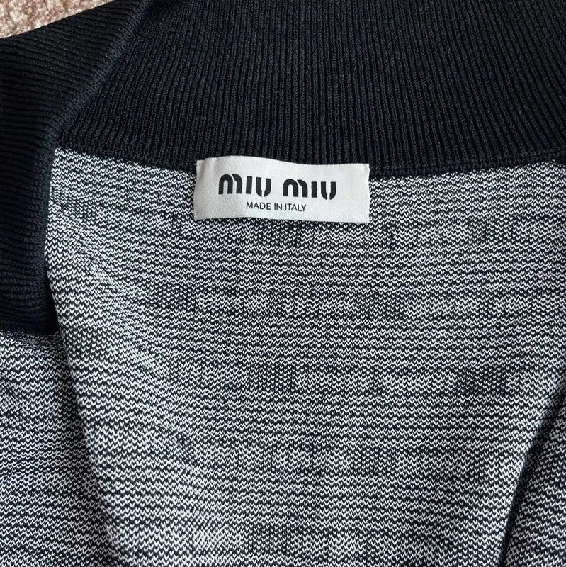 Miu Miu Miu Miu Gray Cotton Women's Cardigan 0089 Size S / US 4 / IT 40 - 3 Thumbnail