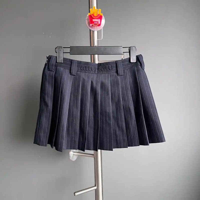 Miu Miu Miu Miu Dark Blue Pleated Skirt 0089 Size 28" / US 6 / IT 42 - 3 Thumbnail