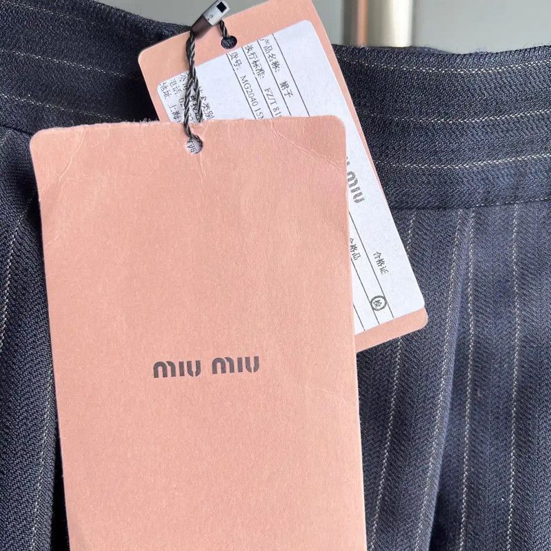 Miu Miu Miu Miu Dark Blue Pleated Skirt 0089 Size 28" / US 6 / IT 42 - 4 Thumbnail