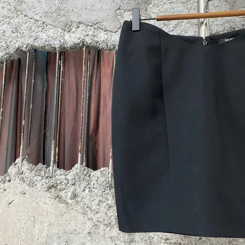 Balmain Balmain Black A-Line Skirt for Summer 0089 Size 28" / US 6 / IT 42 - 3 Thumbnail