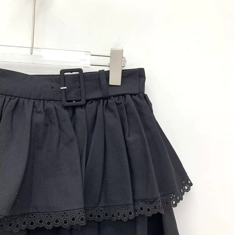 Alexander McQueen Alexander McQueen Black Cotton Ruffled Skirt 0089 Size 26" / US 2 / IT 38 - 3 Thumbnail