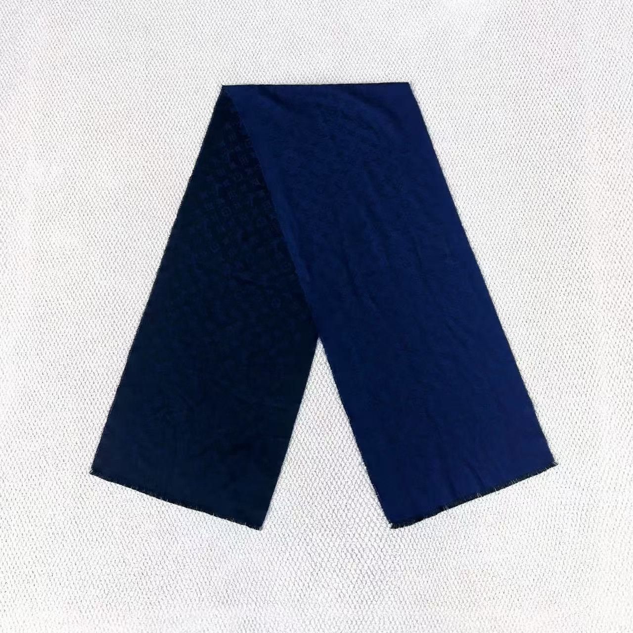 Louis Vuitton blue black reversible cashmere scarf Size ONE SIZE - 2 Thumbnail