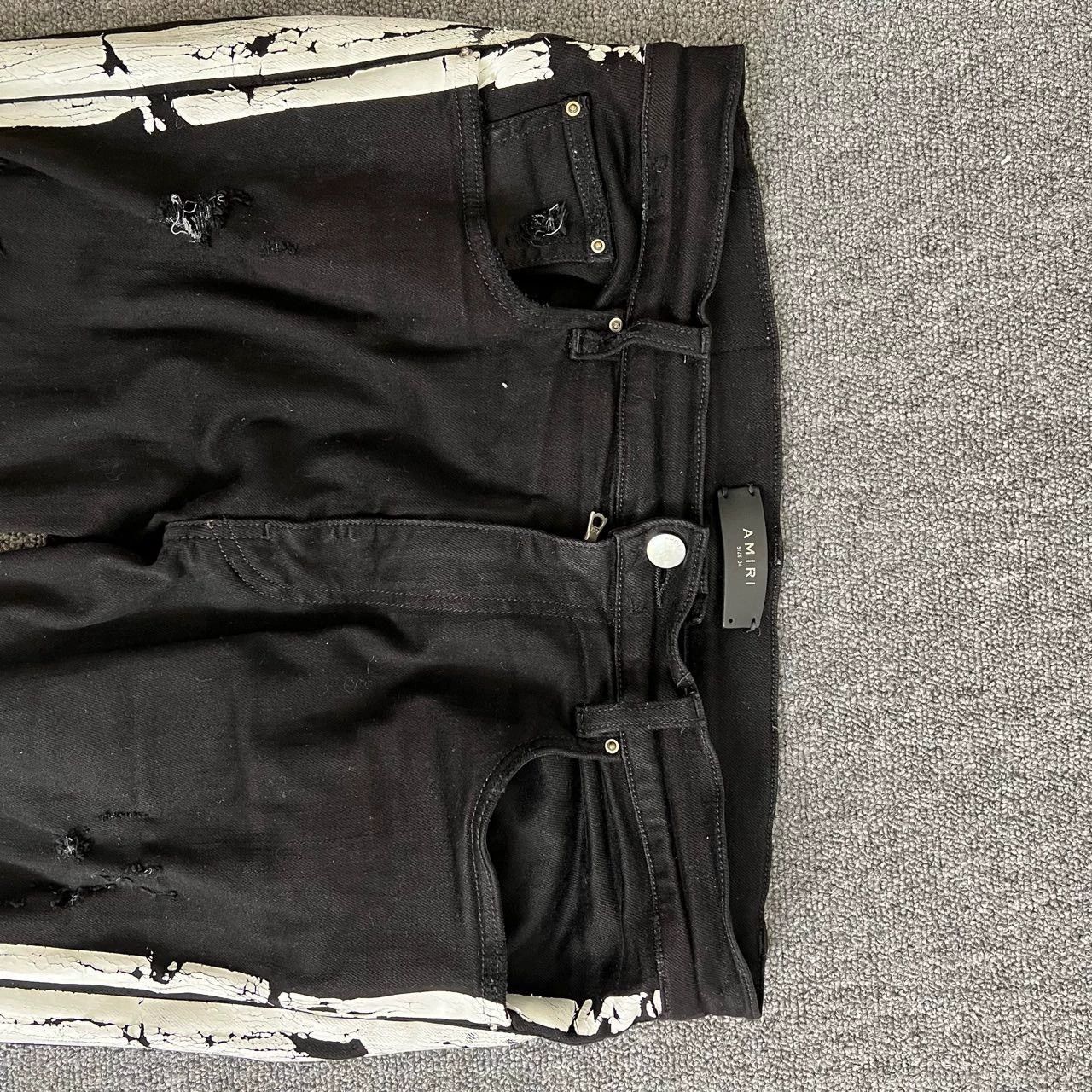 Amiri amiri distressed black jeans with white stripes Size US 34 / EU 50 - 4 Thumbnail
