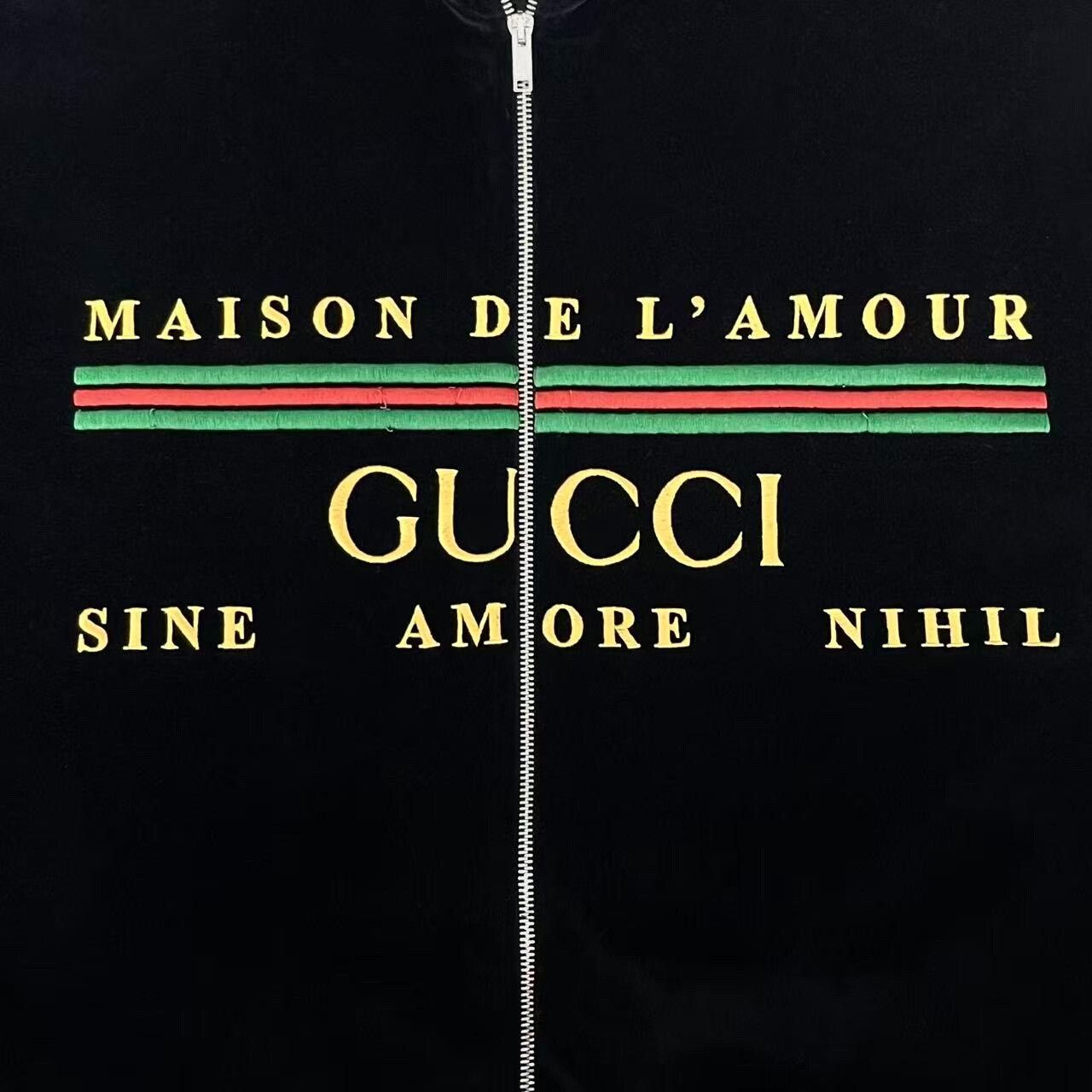 Gucci gucci black velvet zip jacket with stripes Size US XXL / EU 58 / 5 - 4 Thumbnail