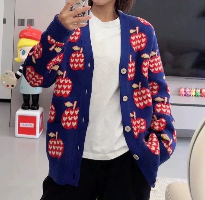 Gucci gucci blue apple patterned knitted cardigan Size M / US 6-8 / IT 42-44 - 5 Thumbnail