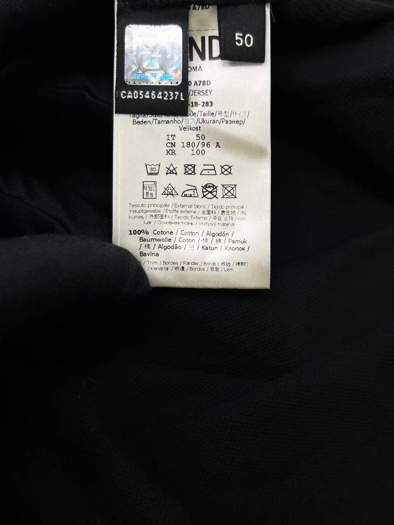 Fendi Fendi Black Embroidered Polo Short Sleeve Shirt Size US L / EU 52-54 / 3 - 7 Thumbnail