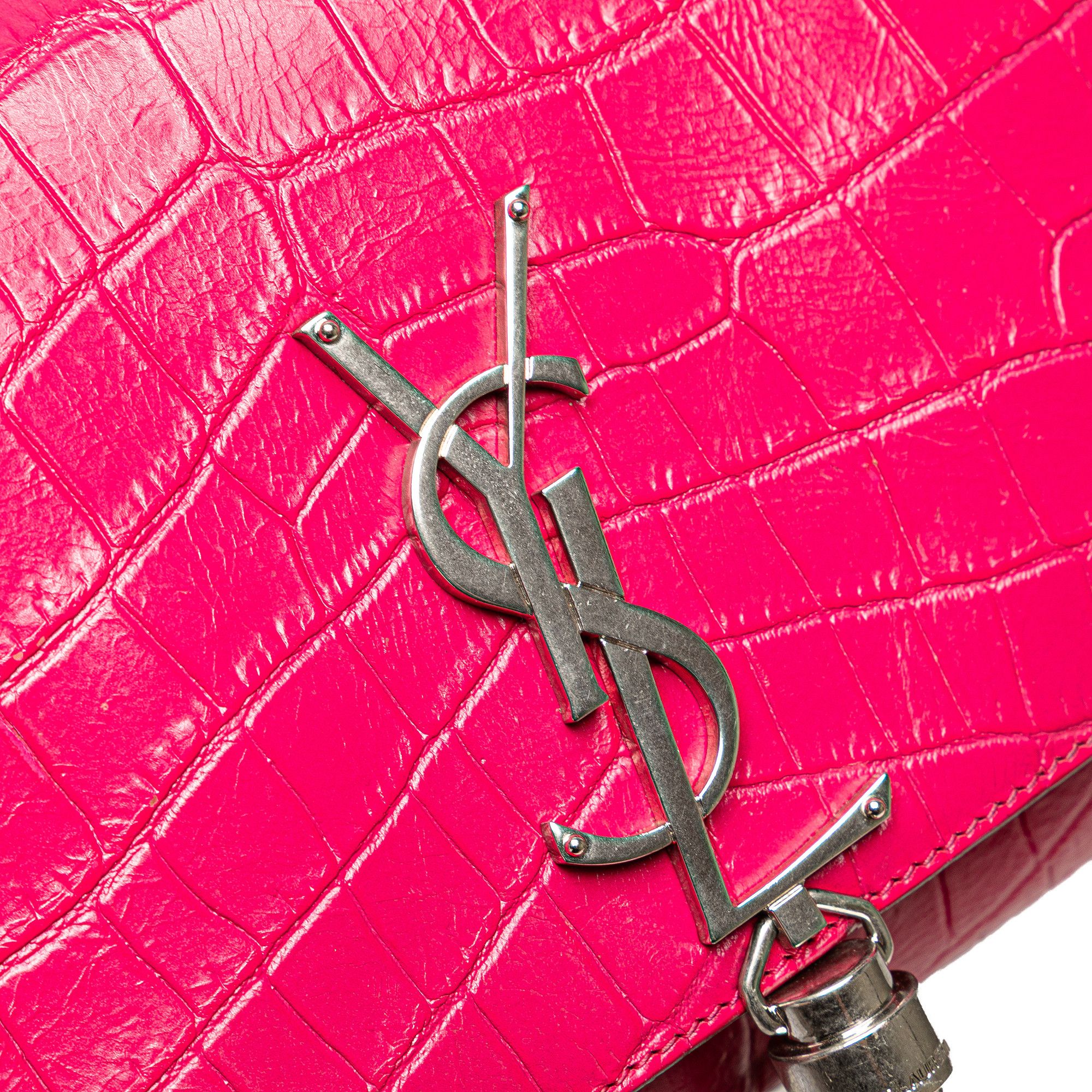 Yves Saint Laurent Yves Saint Laurent Medium Croc Embossed Leather Kate Tassel Crossbody Size ONE SIZE - 7 Thumbnail