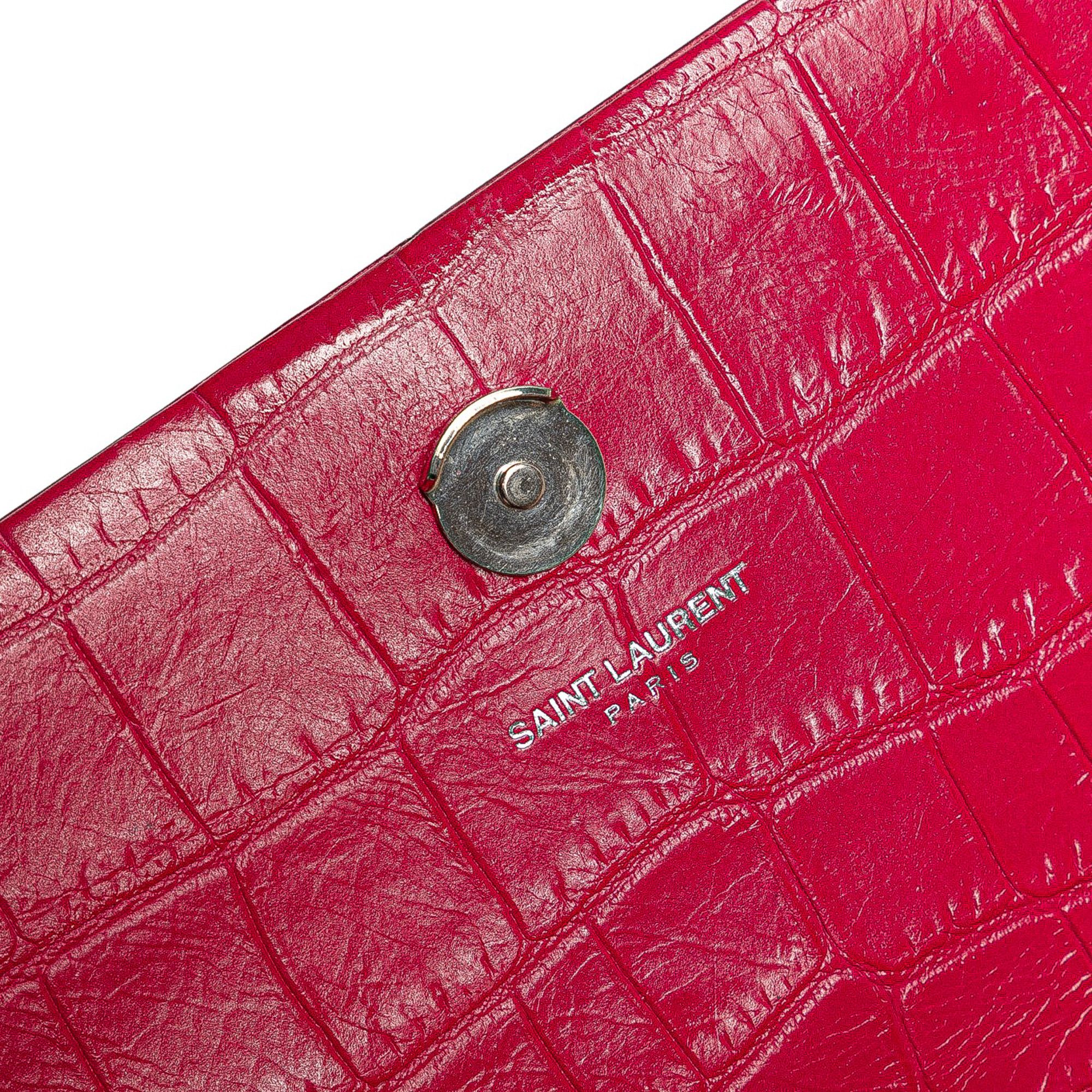 Yves Saint Laurent Yves Saint Laurent Medium Croc Embossed Leather Kate Tassel Crossbody Size ONE SIZE - 9 Thumbnail
