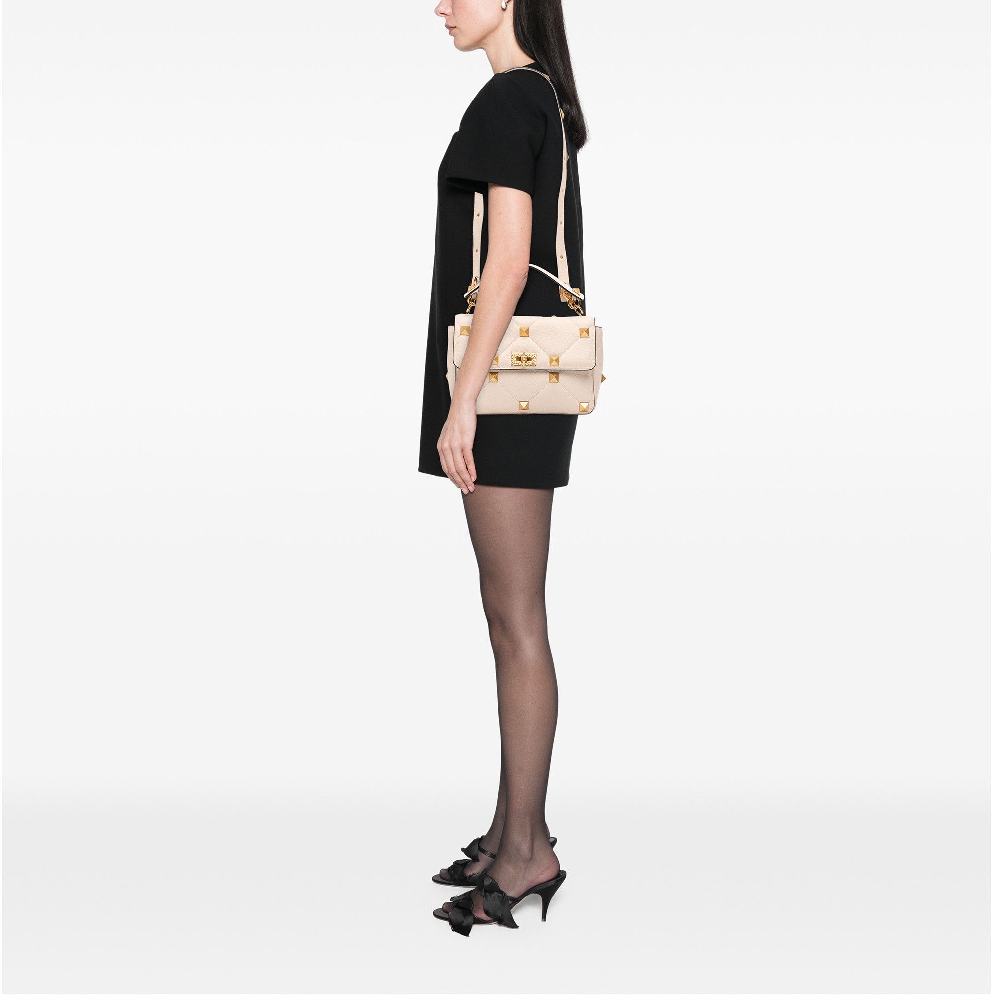 Valentino Valentino Large Grained Calfskin Roman Stud Satchel Size ONE SIZE - 10 Thumbnail