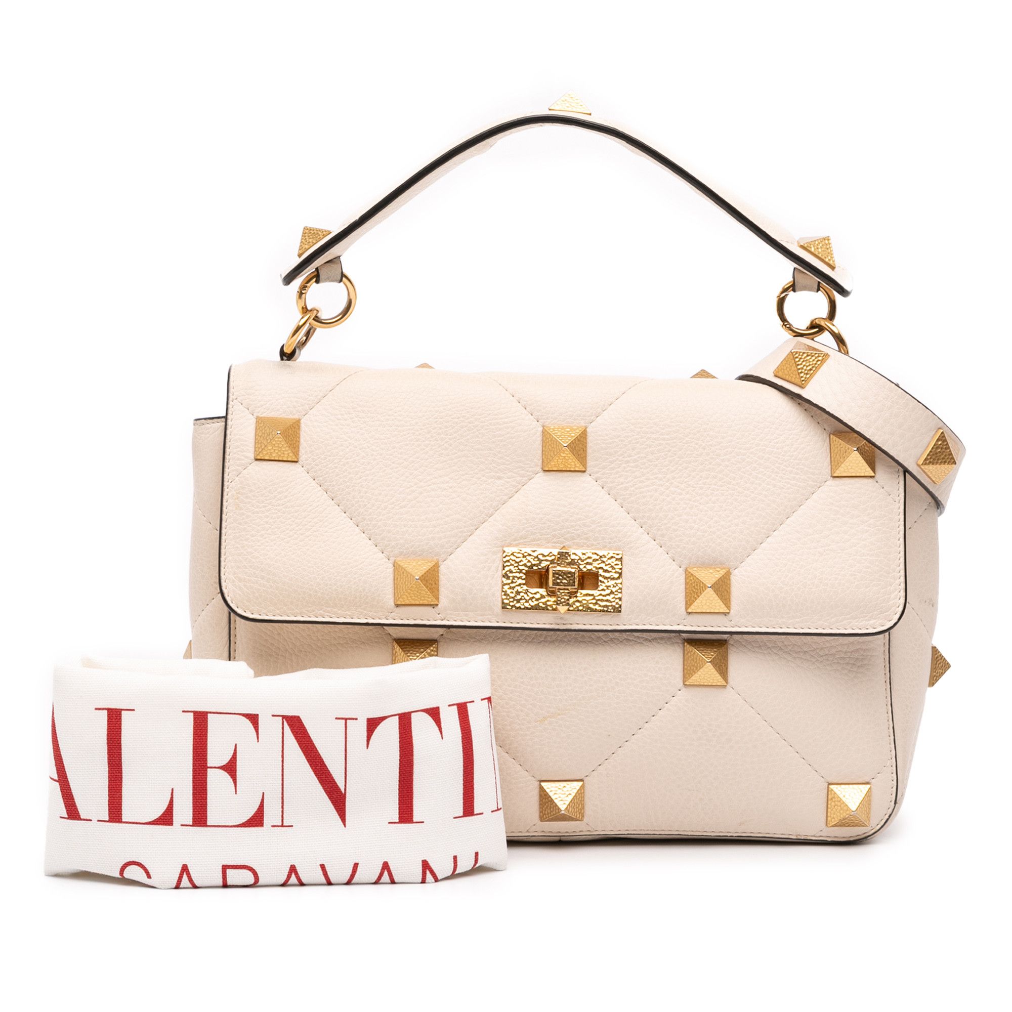 Valentino Valentino Large Grained Calfskin Roman Stud Satchel Size ONE SIZE - 11 Thumbnail
