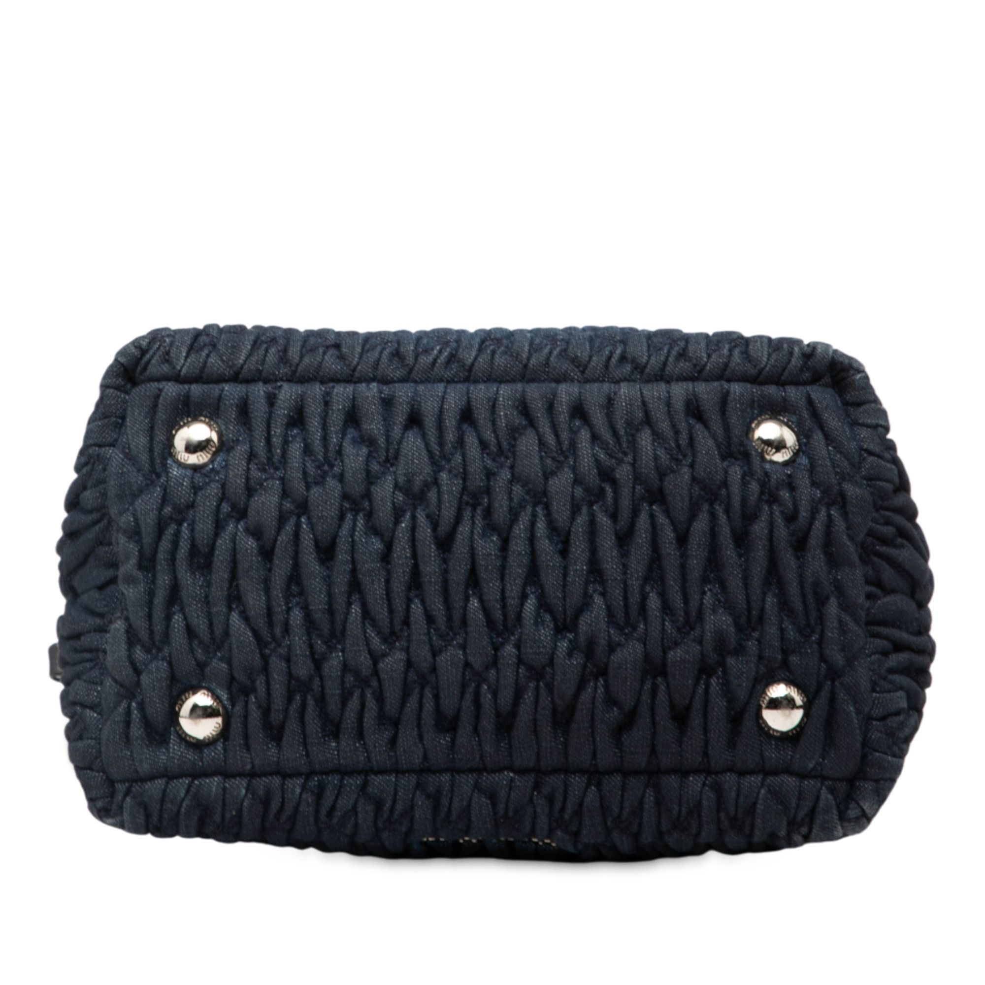 Miu Miu Miu Miu Matelasse Denim Crystal Satchel Size ONE SIZE - 3 Thumbnail