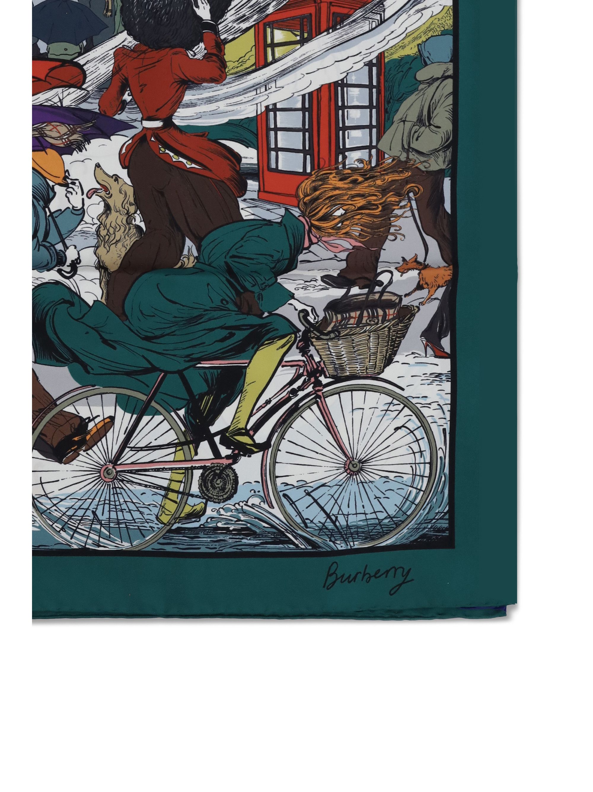 Burberry Raining Cats and Dogs silk Scarf Size ONE SIZE - 3 Thumbnail