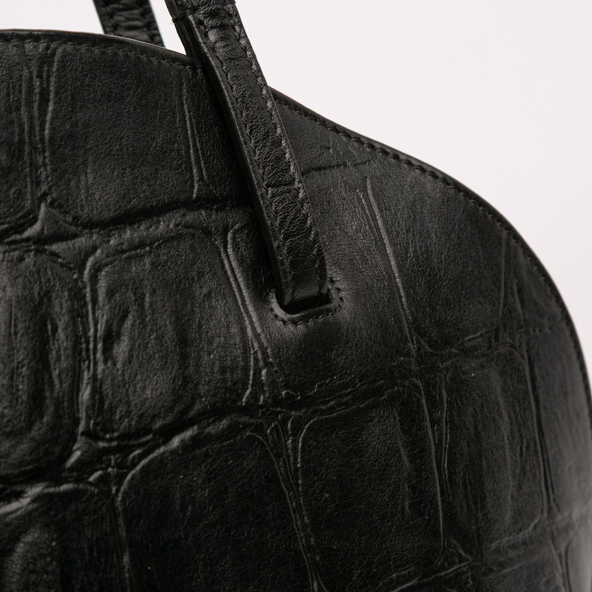 Celine Celine Croc Embossed Leather Curved Shoulder Bag Size ONE SIZE - 8 Thumbnail