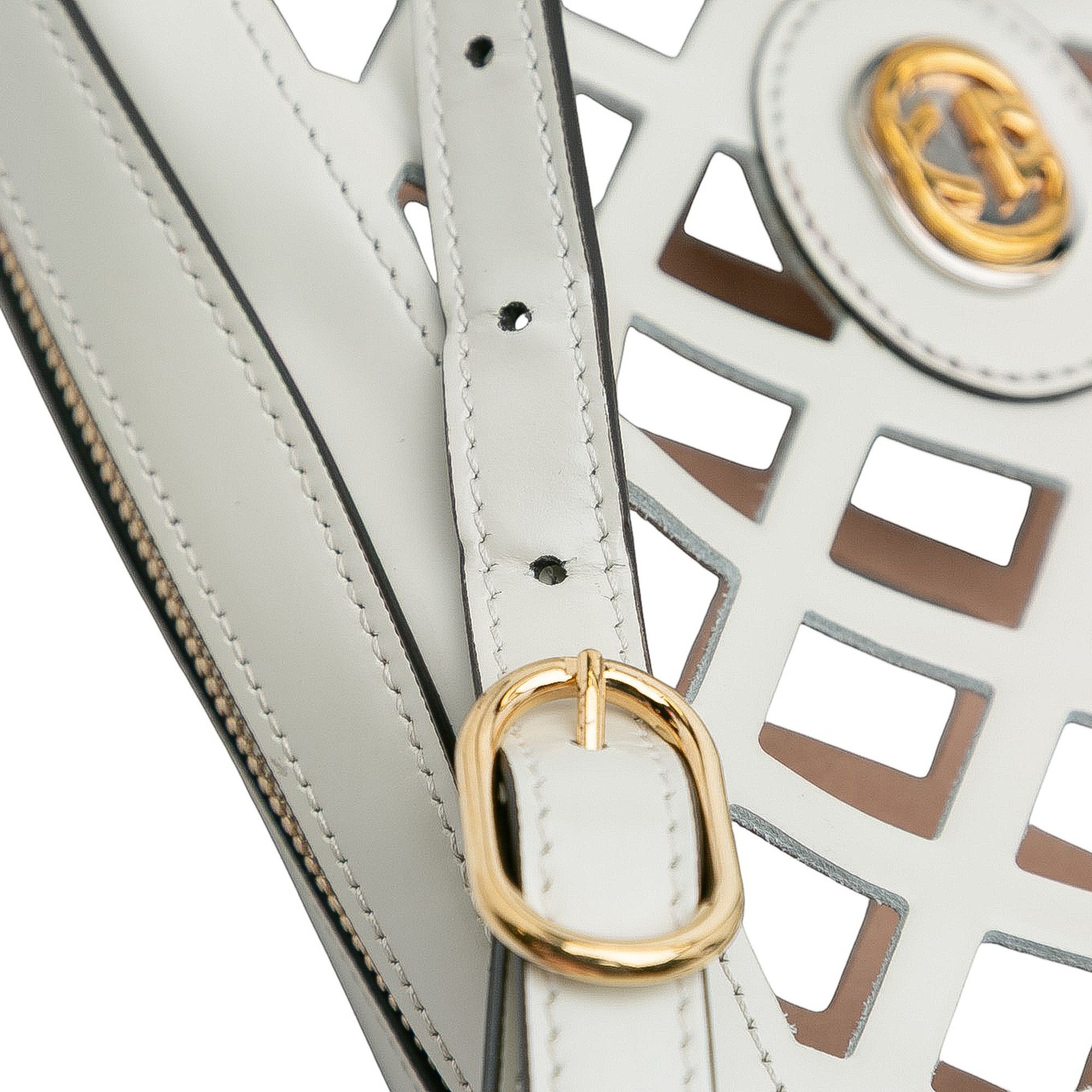 Gucci Gucci Cutout Leather and Flora Canvas Infinity Crossbody Size ONE SIZE - 11 Thumbnail