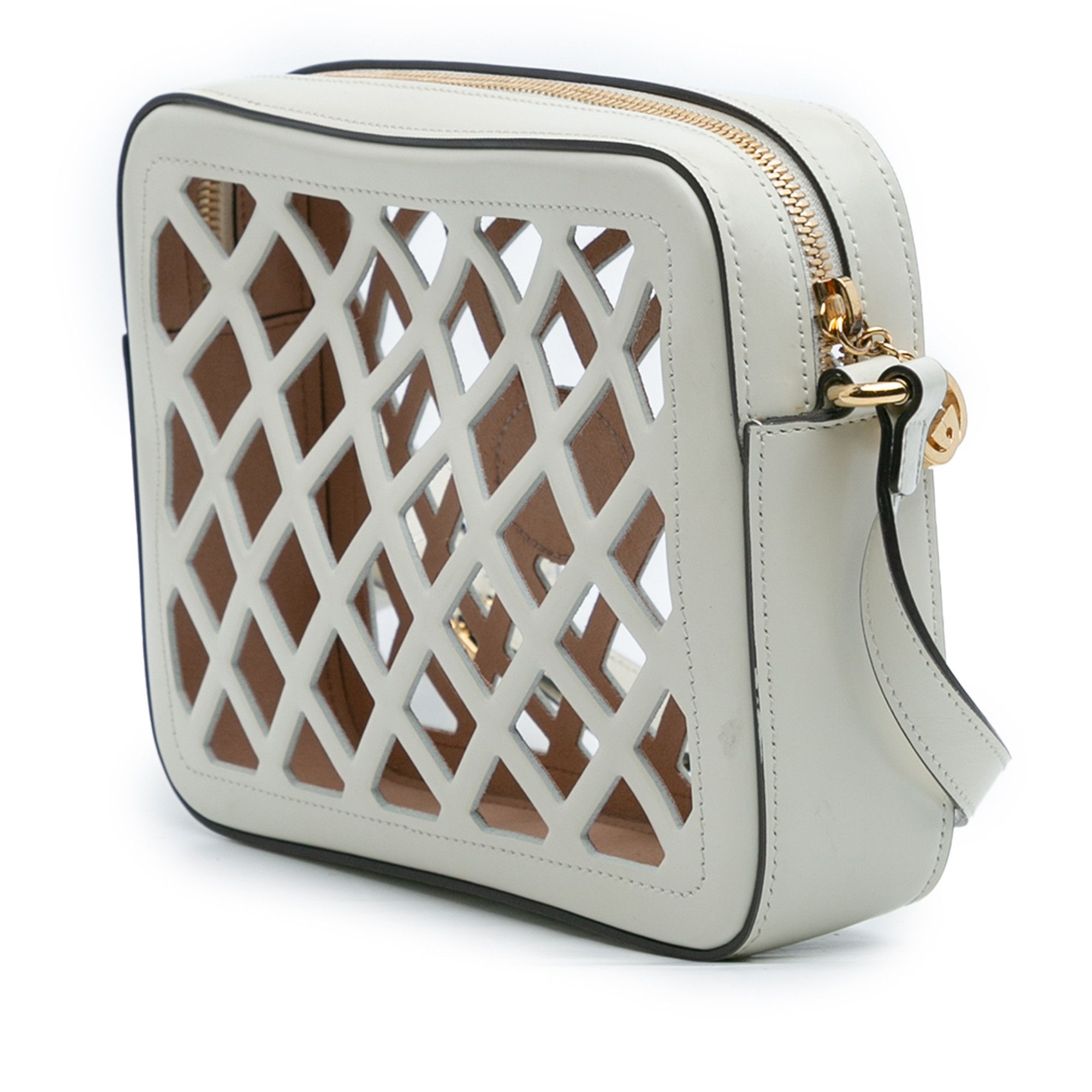 Gucci Gucci Cutout Leather and Flora Canvas Infinity Crossbody Size ONE SIZE - 2 Thumbnail