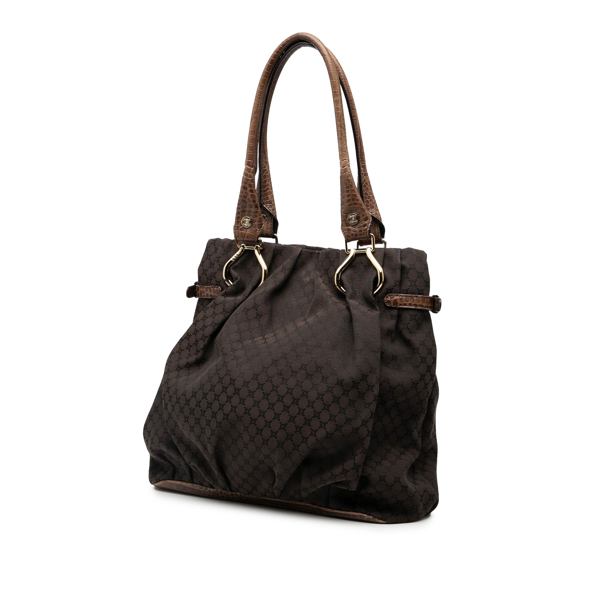 Celine Celine Embossed Leather Trimmed Macadam Canvas Vertical Tote Size ONE SIZE - 2 Thumbnail