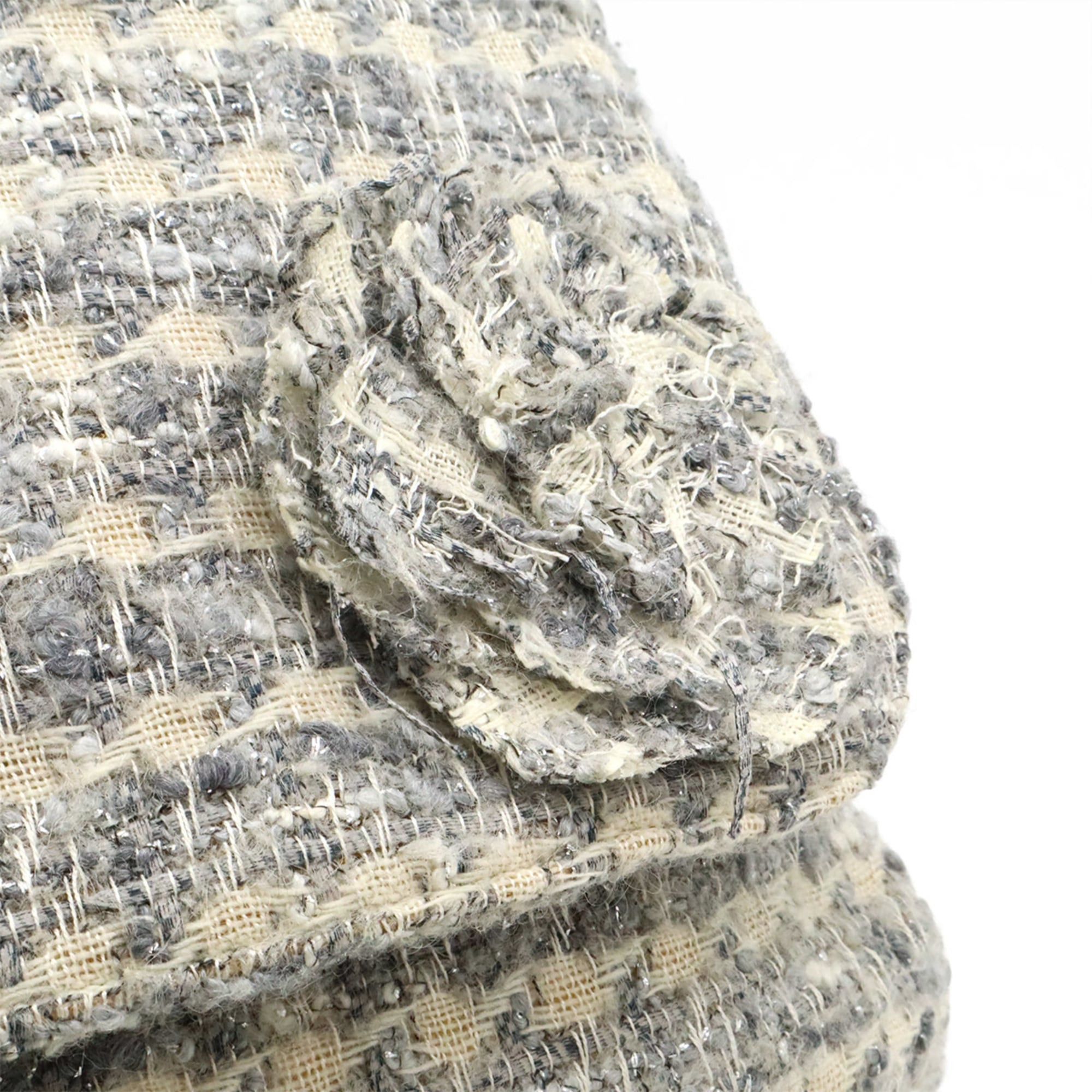 Chanel CHANEL Camellia Tweed Chain Shoulder Bag in Gray Multicolor and Black (A30216) Size ONE SIZE - 9 Thumbnail