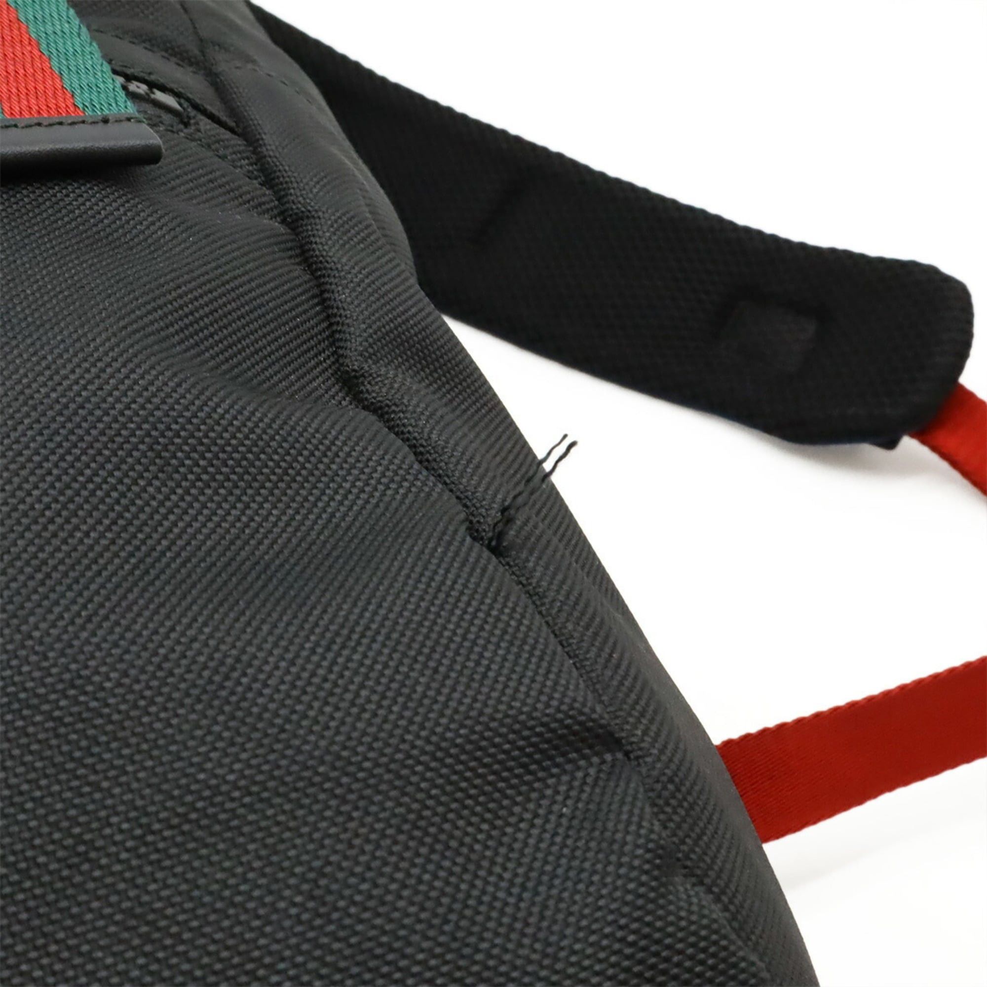 Gucci GUCCI Techno Canvas Backpack with Cat Head Leather and Mesh Design in Black, Navy, Red, Green (450982) Size ONE SIZE - 10 Thumbnail