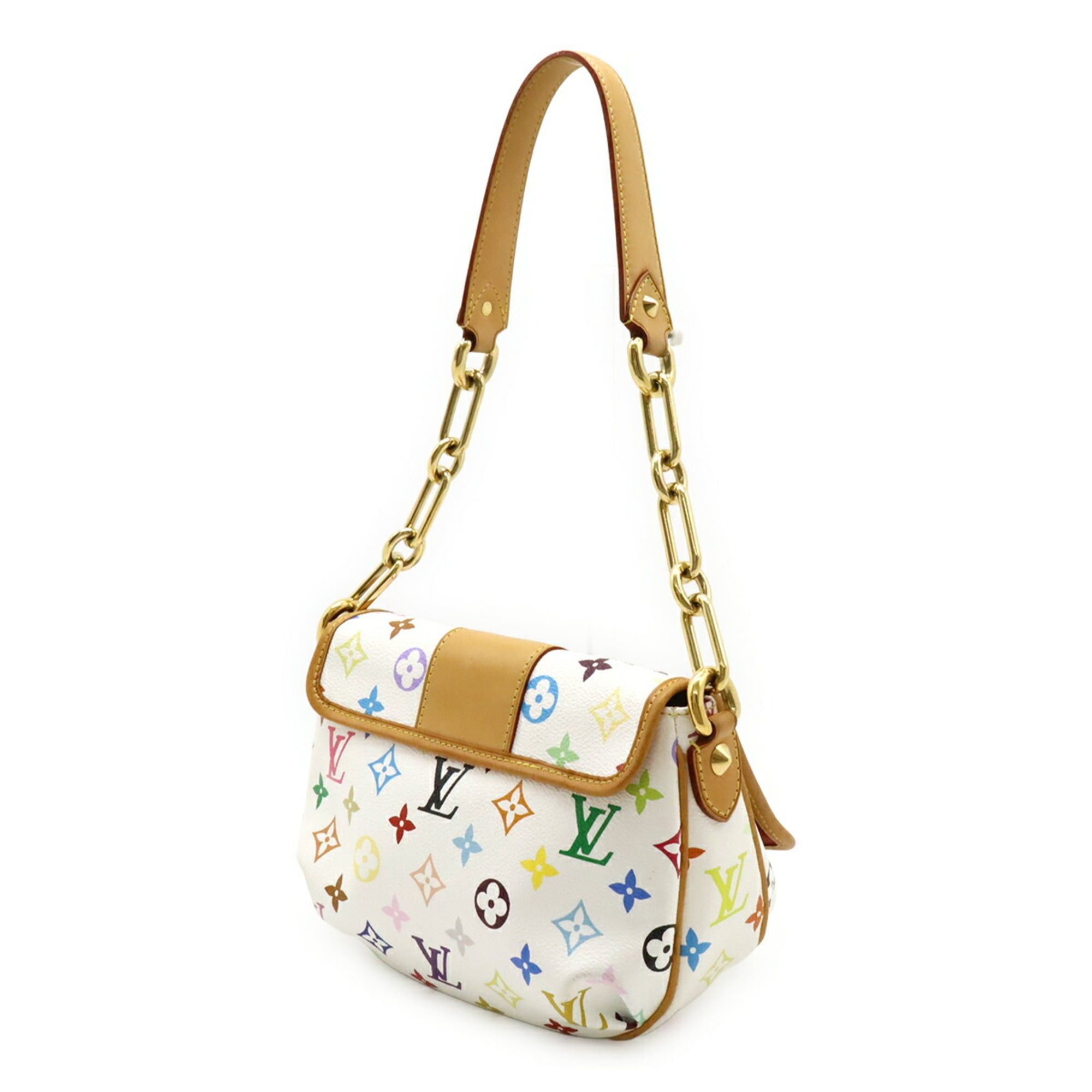 Louis Vuitton LOUIS VUITTON Monogram Multicolore Patty Shoulder Bag, Chain Ribbon, Blanc, White, M40305 Size ONE SIZE - 3 Thumbnail