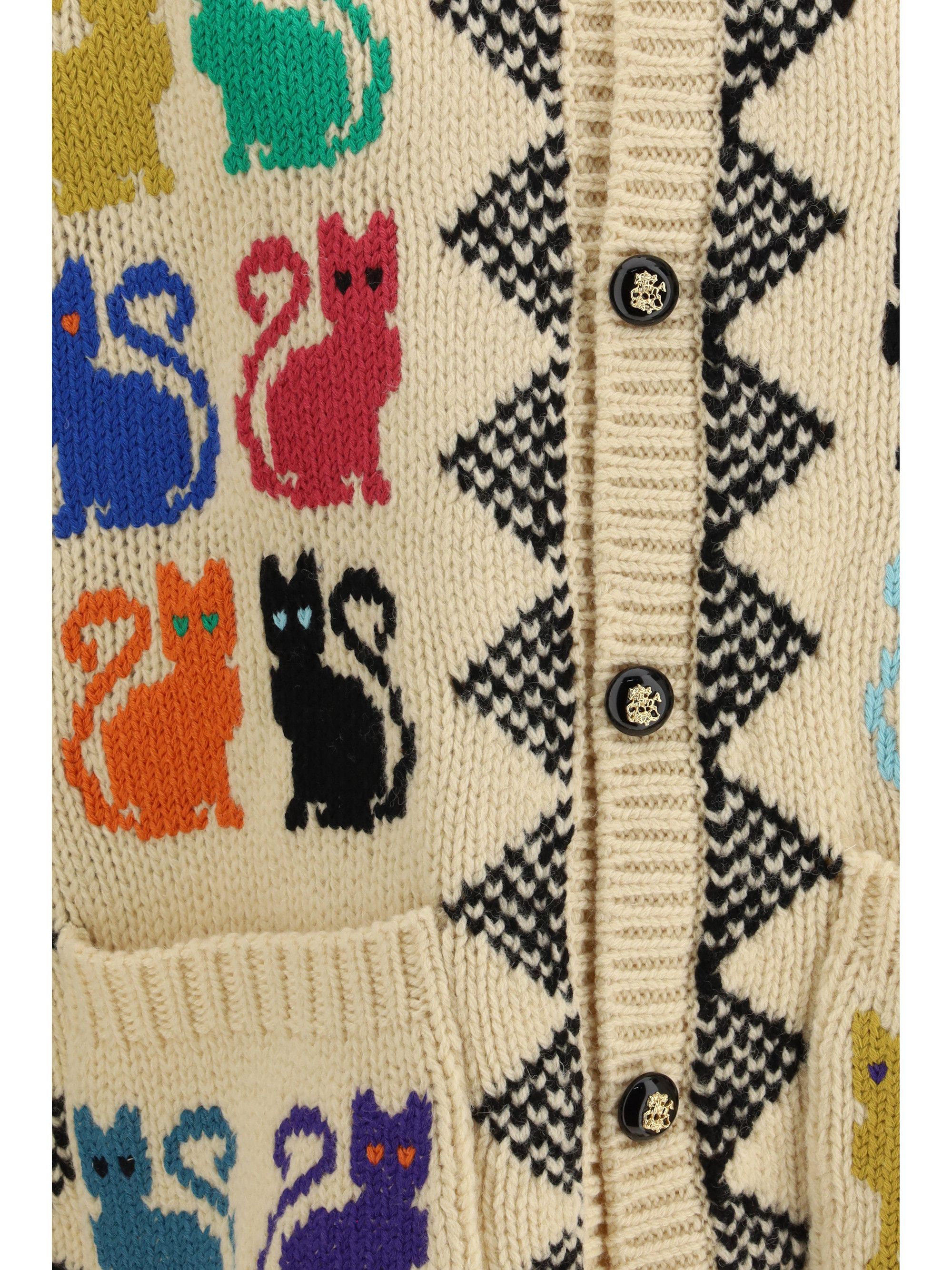 Valentino Cardigan with Le Chat de la Maison jacquard motif Size US M / EU 48-50 / 2 - 3 Thumbnail