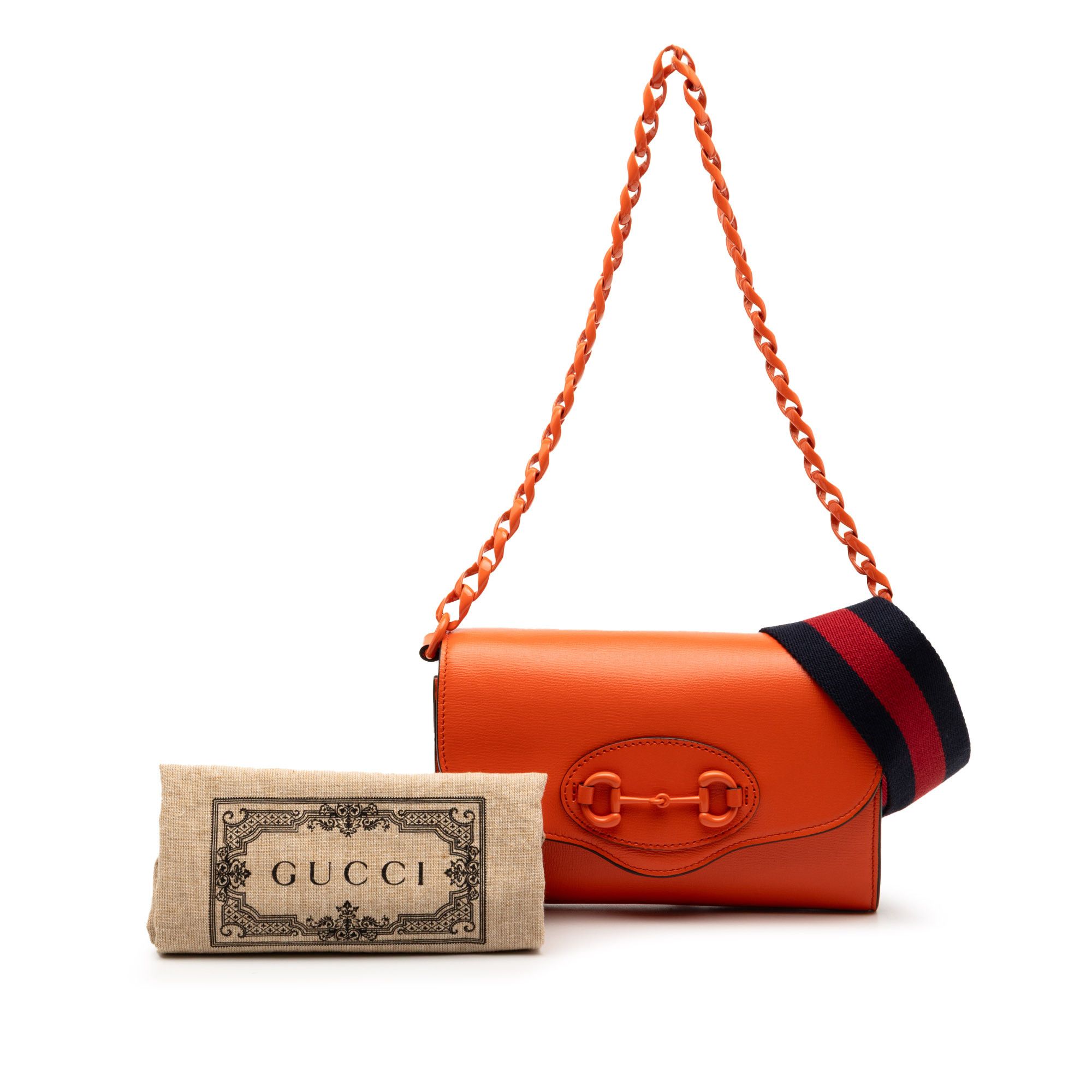 Gucci Gucci Mini Leather Horsebit 1955 Web Crossbody Size ONE SIZE - 8 Thumbnail