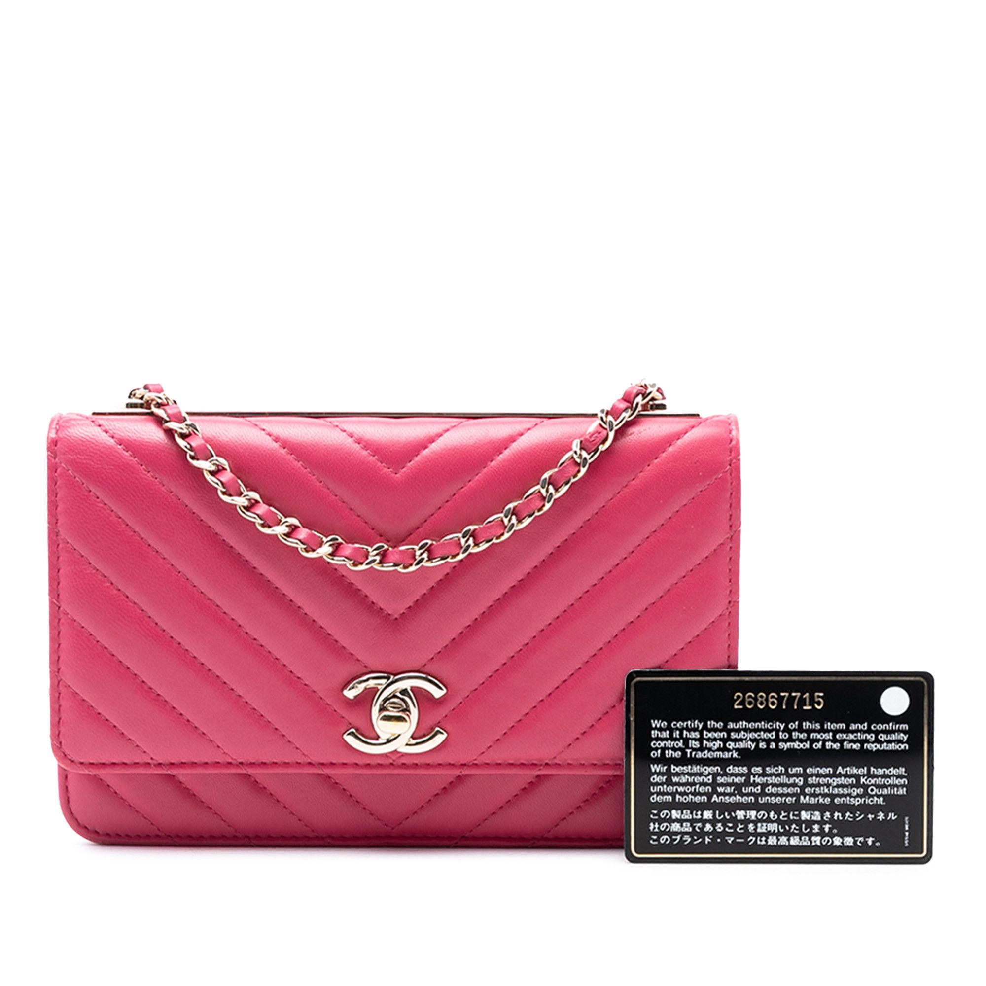 Chanel Chanel Chevron Lambskin Trendy CC Chain Wallet on Chain Size ONE SIZE - 8 Thumbnail