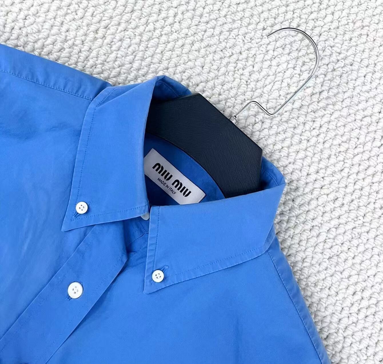 Miu Miu Miu Miu Klein Blue Short Sleeve Shirt Size M / US 6-8 / IT 42-44 - 3 Thumbnail