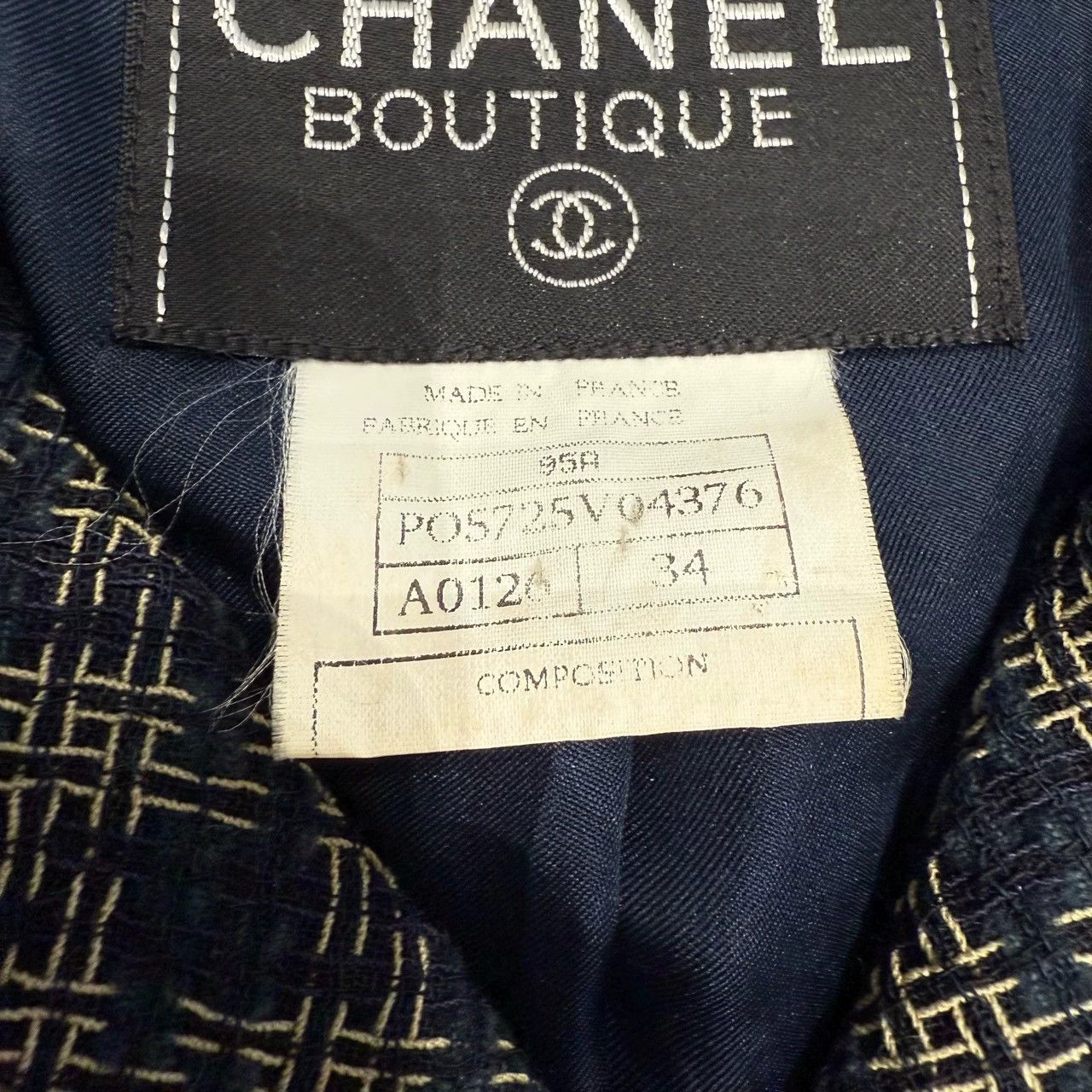 Chanel chanel long blazer in navy check pattern Size XS / US 0-2 / IT 36-38 - 6 Thumbnail