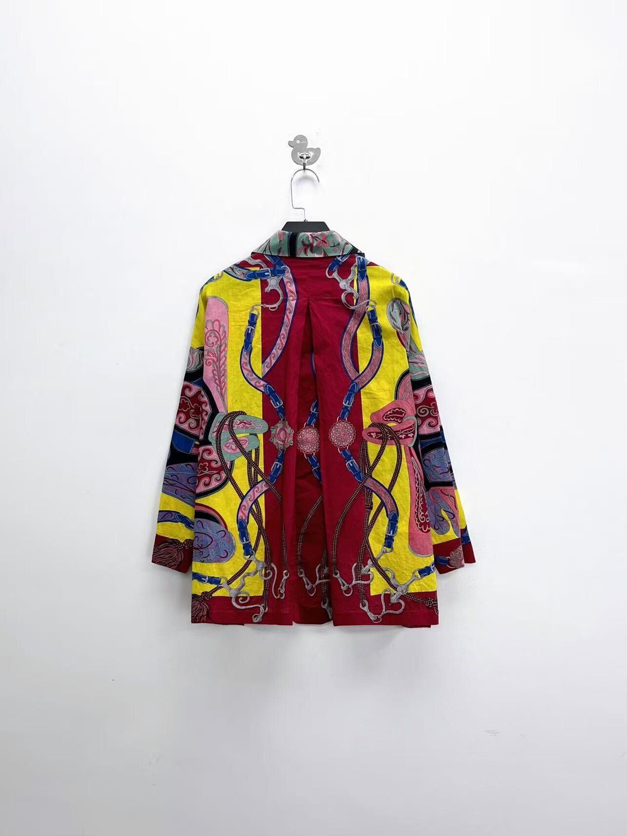 Hermes Hermes Colorful Silk Hidden Button Shirt Jacket Size M / US 6-8 / IT 42-44 - 2 Thumbnail